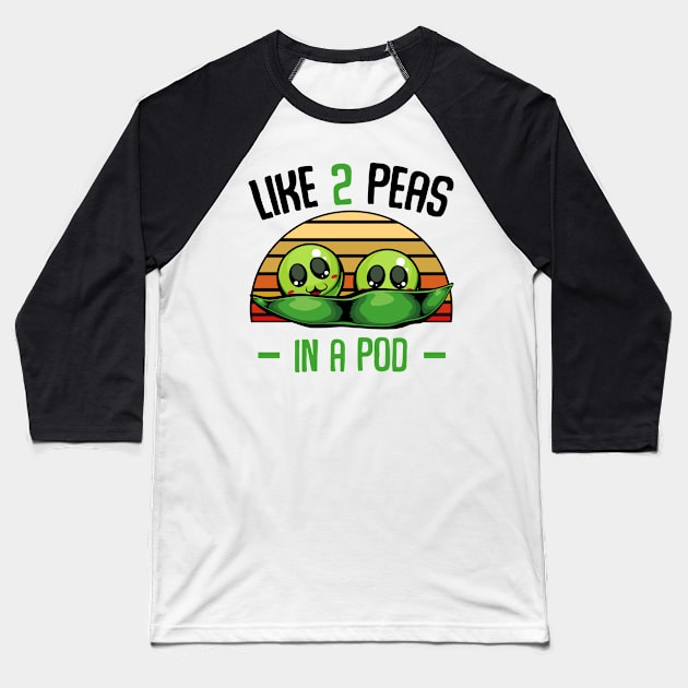 Vegan Peas Baseball T-Shirt by Lumio Gifts